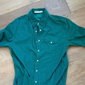 Criquet Teal Casual Button-Down Shirt L perfect condition pearl snap